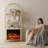 72" Arched Fireplace Bookshelf with Adjustable Shelves, Tall Media Cabinet-2123708316