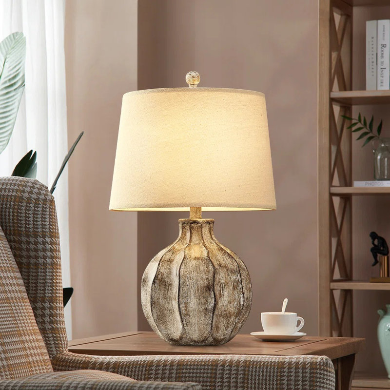 22.9"Farmhouse Rustic Resin Table Lamp