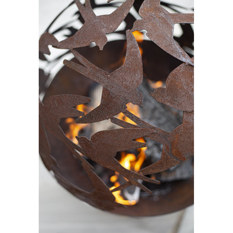 Round Steel Outdoor Fireplace