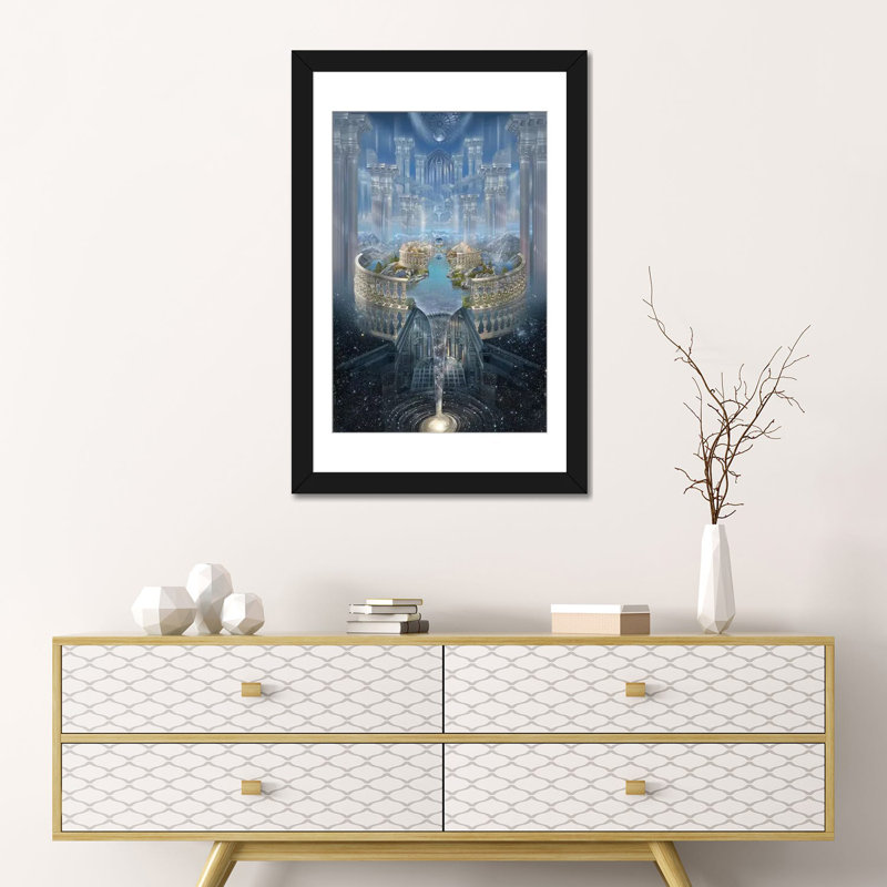« solace i », impression sur toile, H 24 po x l 16 po x P 1 po, Papier avec cadre noir, Blanc