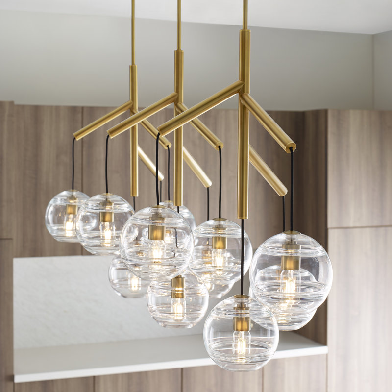 Sedona 12 - Light Chandelier, Transparent Smoke, Satin Nickel, No
