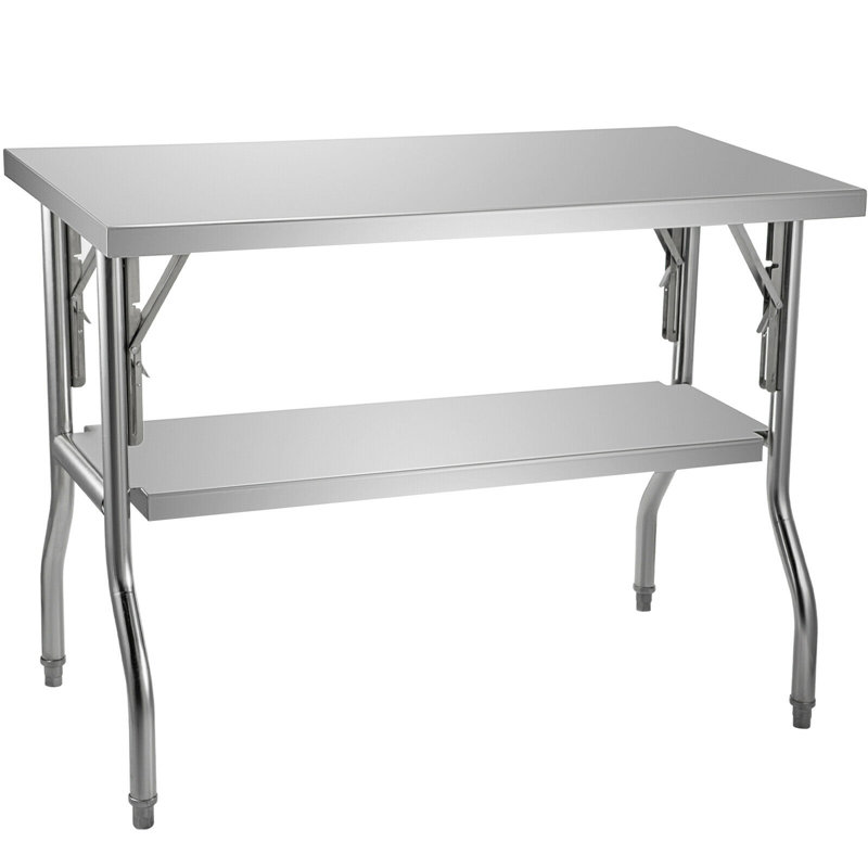 VEVOR Stainless Steel 48'' Folding Commercial Prep Table