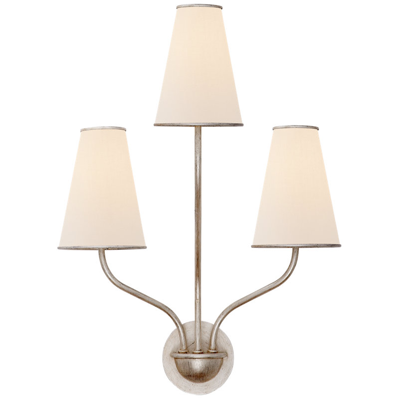 AERIN Montreuil Small Wall Sconce, Burnished Silver Leaf
