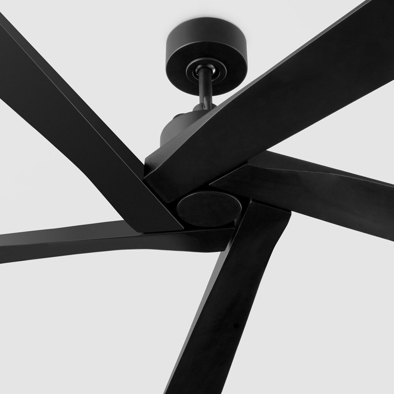 Ventilateur de plafond d'intérieur Wilfrido avec tige filetée, pales noir minuit et télécommande portable, Nuit noire