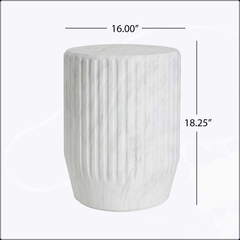 Table d'appoint d'extérieur sculptée Cicci, en béton léger, multifonctionnelle, durable et élégante pour une utilisation intérieure et extérieure