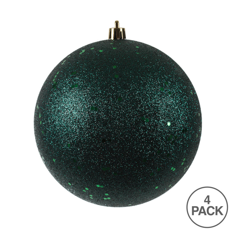 Décoration de boule décorative des Fêtes, H 4,75 po x l 4,75 po x P 4,75 po, Vert minuit
