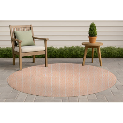 Chevron Block Non-Slip Outdoor Rug