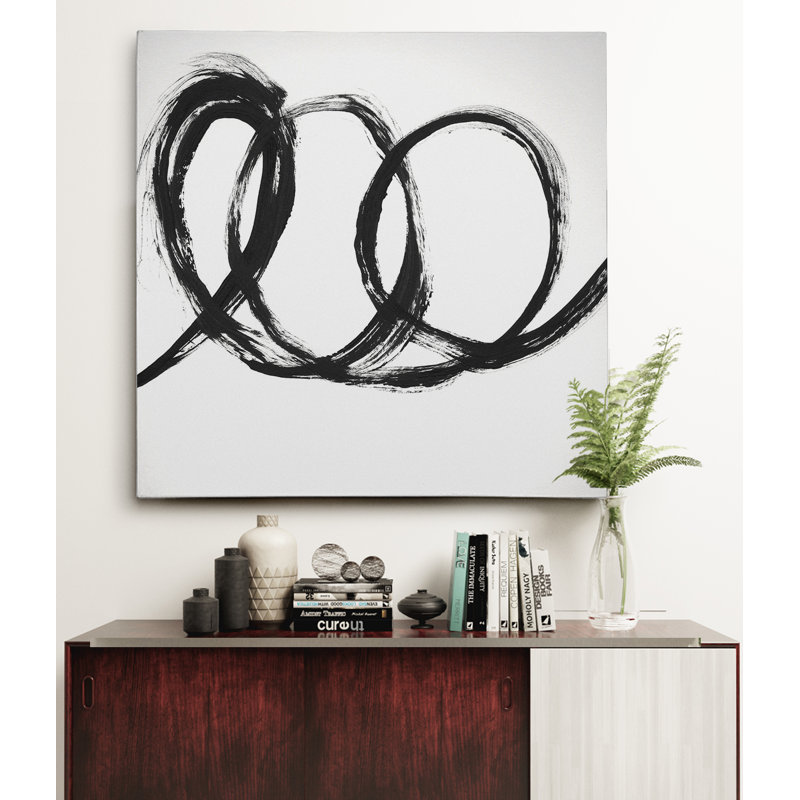 " Gestural Marks III ", 16" H x 16" W x 1.5" D, Wrapped Canvas