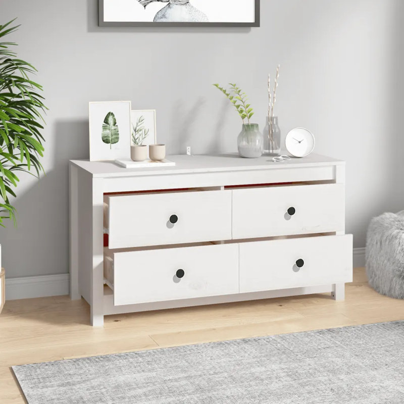 Kasecky 100cm Solid Wood Sideboard, White