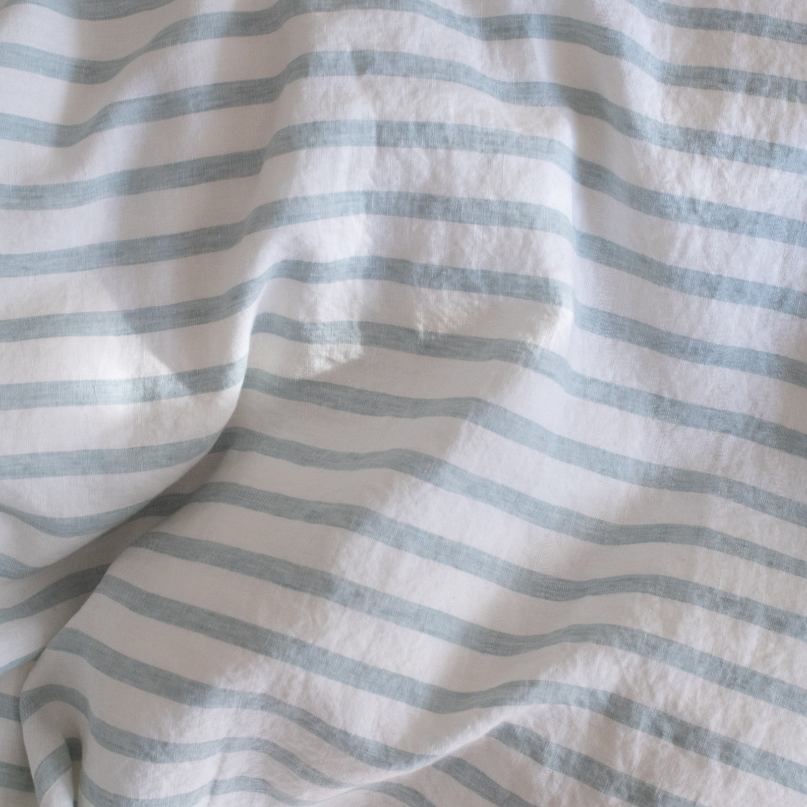 100% French Linen Duvet Cover & Sham Set, King Duvet Cover + 2 King Pillow Shams, Cream & Wave Stripe