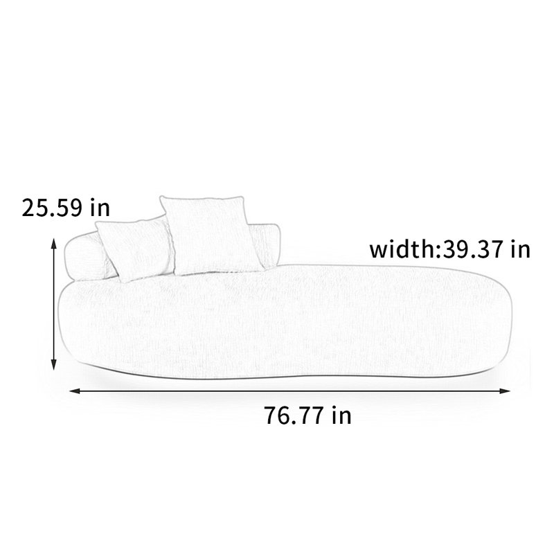 Fauteuil en chenille courbé, Orienté à gauche (vu de face)