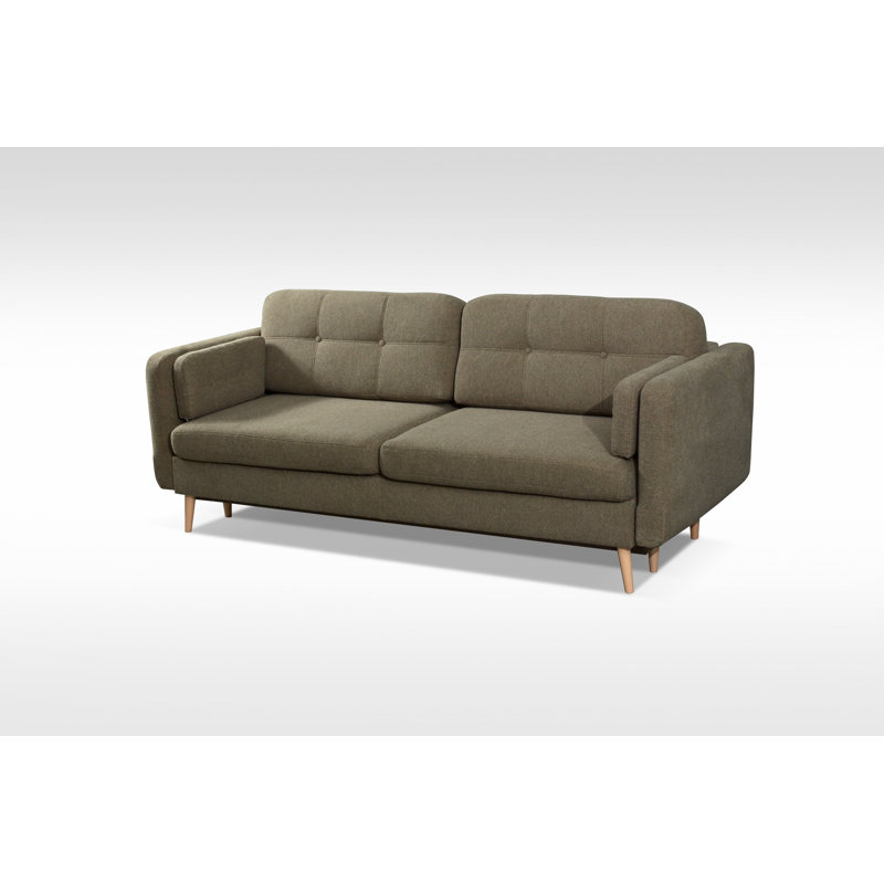 Yarbro 90'' Upholstered Convertible Sofa, Grayish Green