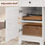 Bureau 60 po en bois avec tiroirs classeurs, bureau de direction avec armoire réglable-1019490775