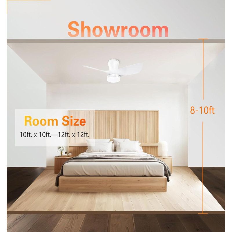 Ceiling Fan With Light 30Inch, Large Air Volume, Ceiling Fans With Lights For Bedroom Kitchen Dining Room Patio, White