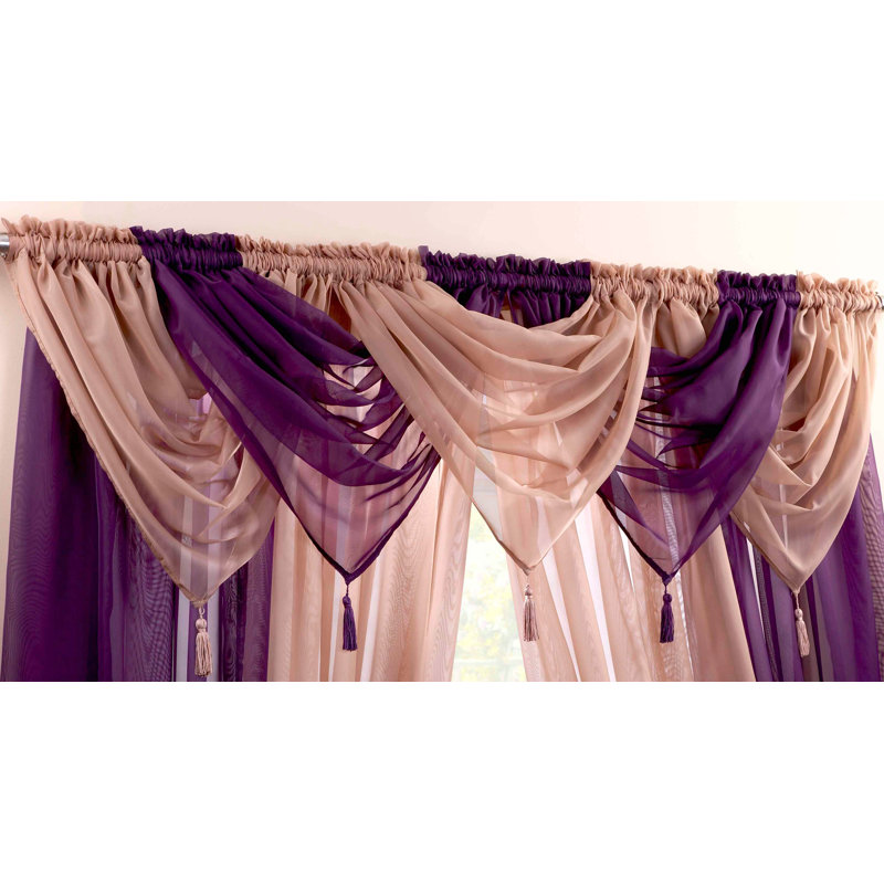 Maloy Solid Colour Pointed Window Pelmet, Purple