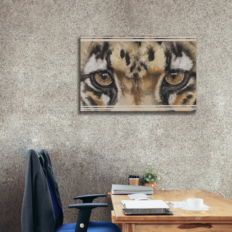 «Broxson Eyecatching Clouded Leopard On Canvas» par Barbara Keith, reproduction, H 26 po x l 40 po x P 1,5 po