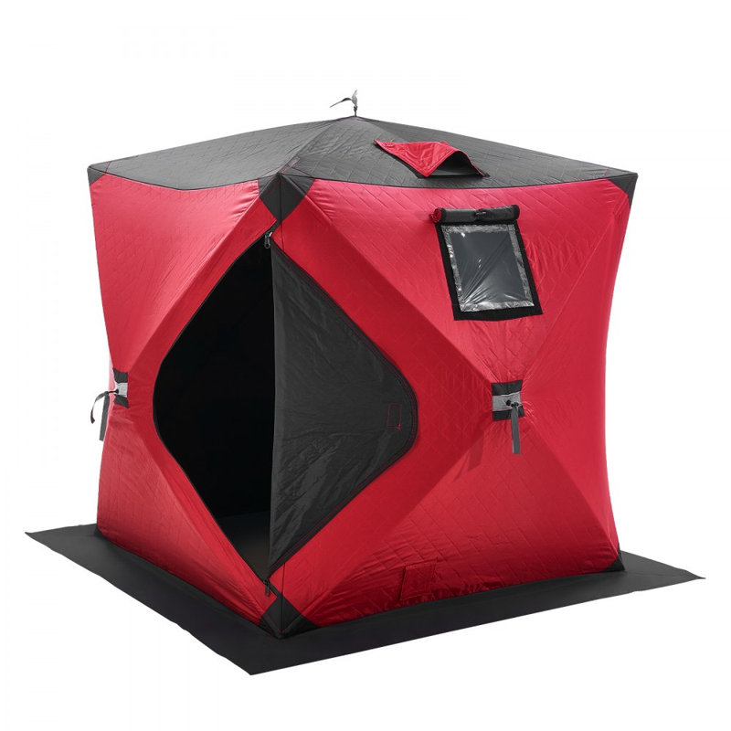 Tente de pêche portative Ourty, 2, Rouge / Noir, H 65 po x l 60 po x P 60 po
