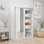 Matt White Sliding 2 Door Wardrobe 120Cm With Mirror