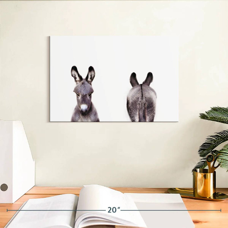 Brampt Donkey Front And Back Portrait, 8" H x 12" W