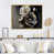 Toile avec cadre flottant or