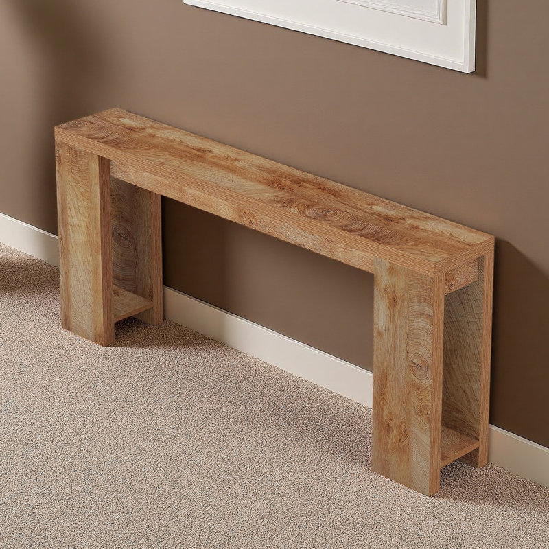 Table d'entrée en bois, console, table d'appoint en bois, Brun