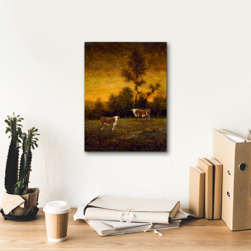 Toile épique «Cowsiness In Gold» par Michael Fratrich, 12 po x 16 po, H 16 po x l 12 po