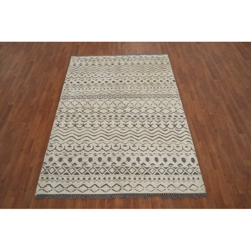 Geometric Modern Oriental Area Rug 5x8