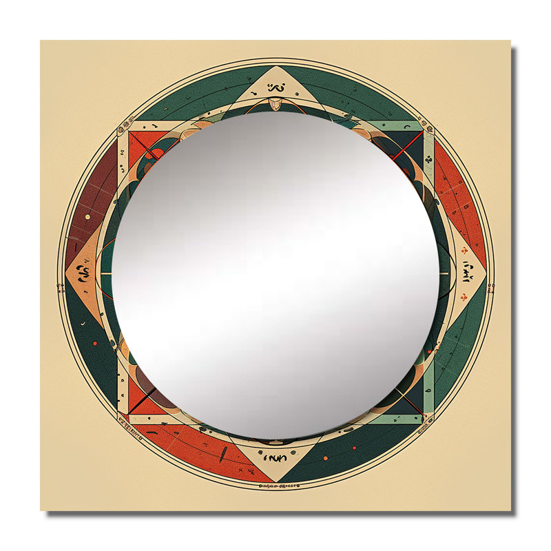 Meikhi - miroir mural géométrique moderne pour salle de bain, 23 po x 23 po