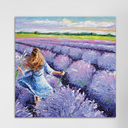 « lavande breeze », reproduction d’art sur toile tendue, H 18 po x l 18 po x P 1,5 po