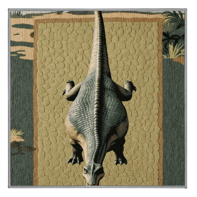 Tapis brun dinosaures lavable à la machine