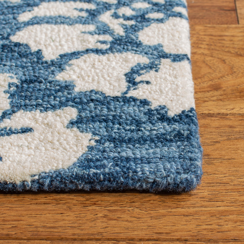 Handmade Blue Wool Tufted 9' x 12' Area Rug