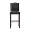 Tabouret de bar KD avec cuir reconstitué Bycast, pieds en bois d'hévéa et finition élégante en noyer pour les cuisines et les bars modernes-1491665093