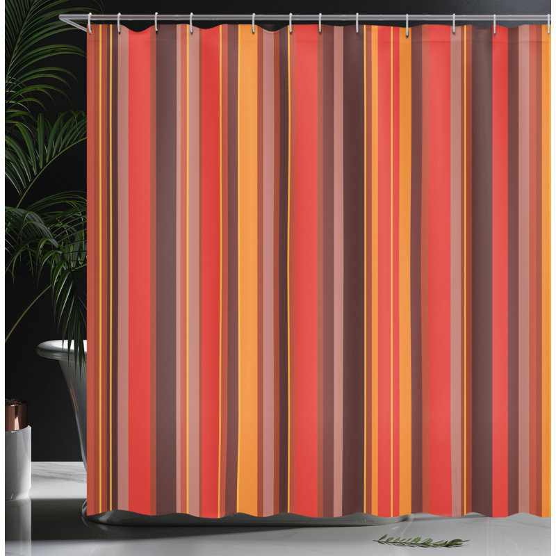Geometric Shower Curtain with Hooks Included, 70" H x 69" W