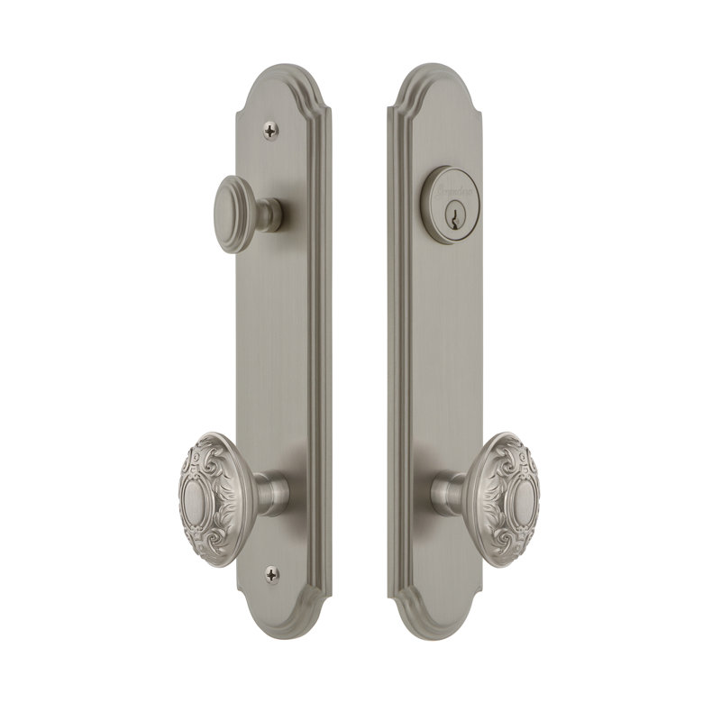 Complete Arc Entry Knob Set with Deadbolt, Satin Nickel, 2.375"