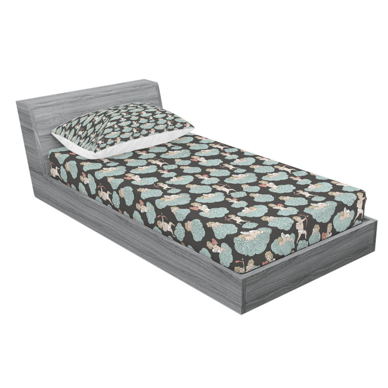 Ensemble de literie à ailes ange, Ensemble de draps pour lit simple TG avec drap-hou