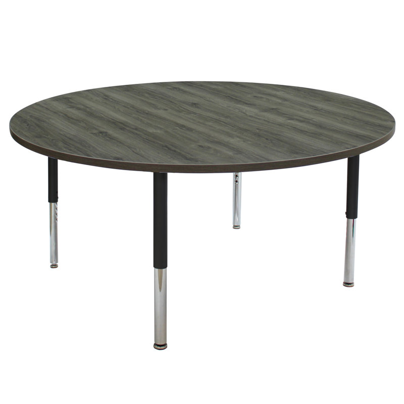 Table d'activité avec pieds réglables La Madera, H 31,5 po x L 60 po x l 60 po, Bois gris / noir, Super