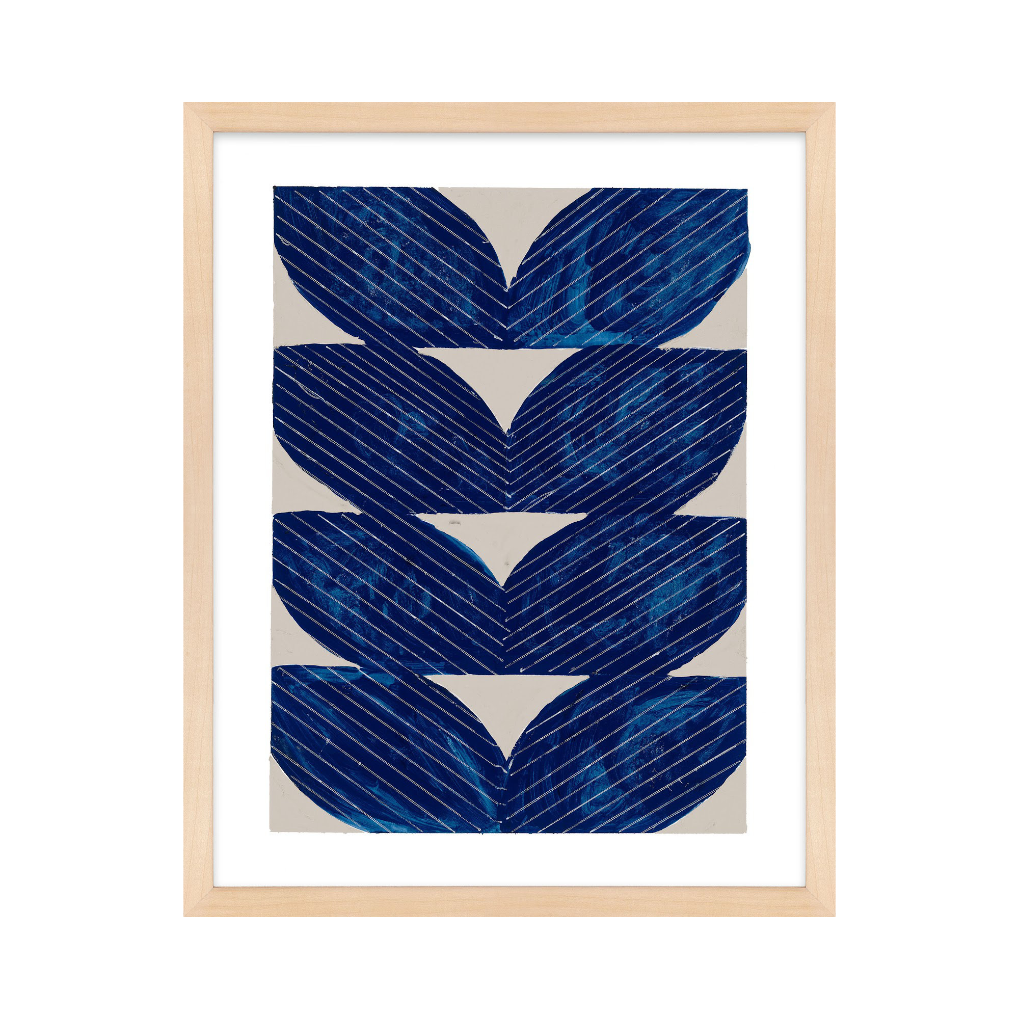 Navy Chevron by Andrea Stokes, Brown, 30" H x 24" W x 1.25" D