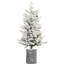 Arbre de Noël floqué avec base de pot, lumières DEL blanc chaud - petit arbre de fêtes pré-éclairé pour la table, le vestibule ou la décoration intérieure-1749974131