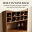Armoire de cuisine 71 po avec tablettes coulissantes et portes en verre, armoire à vin avec tiroir