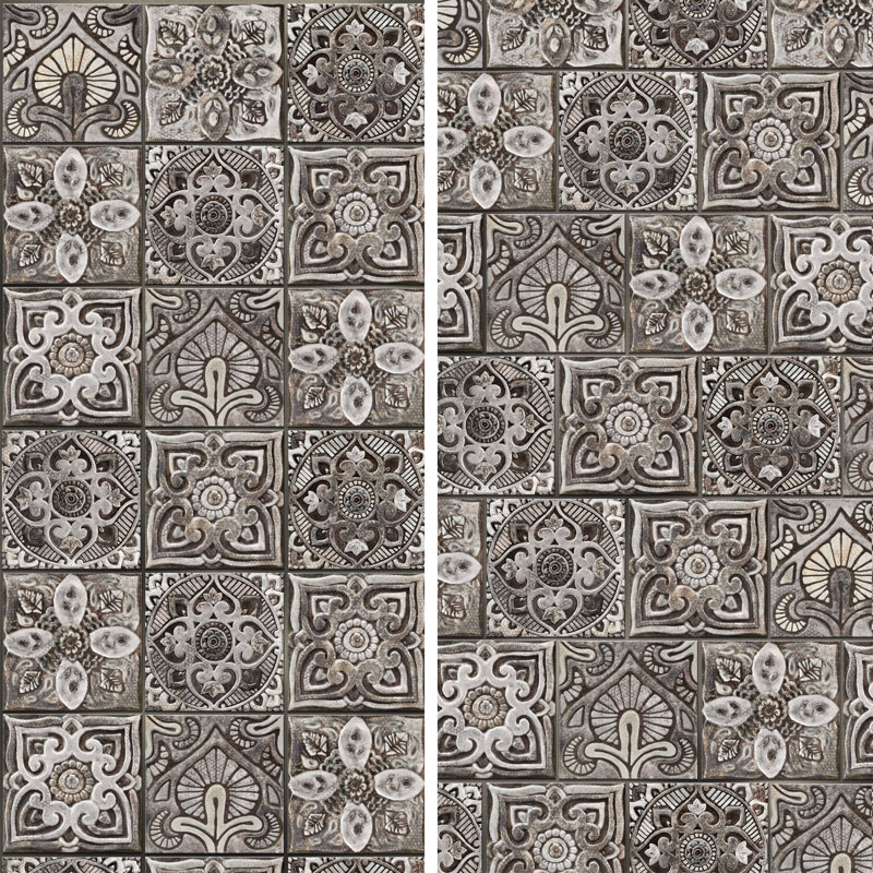 Mandala Decor 7-7/8 In. X 7-7/8 In. Ceramic Wall Tile