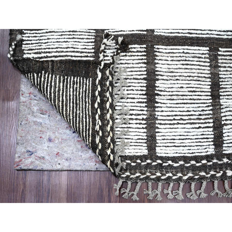 Tapis oriental rectangulaire en laine noué à la main 6 pi 6 po x 8 pi 11 po - MOA10220743