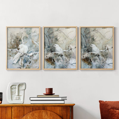 Aviary Study  Series  IX  -Set Of 3 Framed Giclee Prints -Ready to Hang