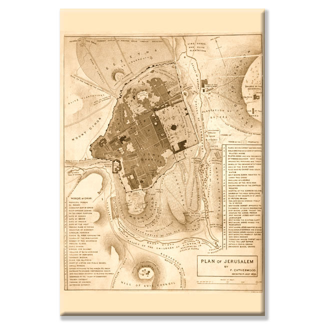 « solomon temple jérusalem » par frederick catherwood, impression sur toile encadrée, 24 po x 36 po