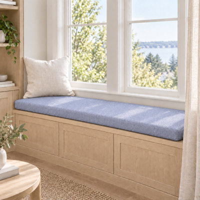 Coussin de banc personnalisable H 2 po pour mobilier d'intérieur / extérieur / chaise / siège de fenêtre, mousse haute résilience 75D de qualité supérieure