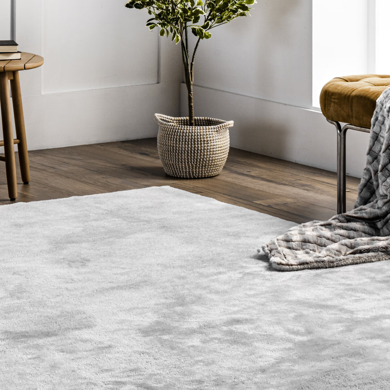 SuperiorWash Solid Machine Washable Shag Area Rug, Rectangle 6' x 9'