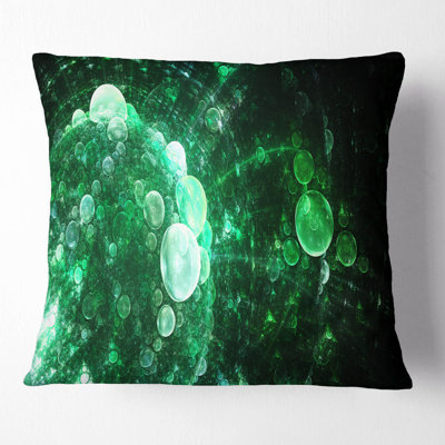 Green Spherical Water Droplets - Floral Printed Pillow