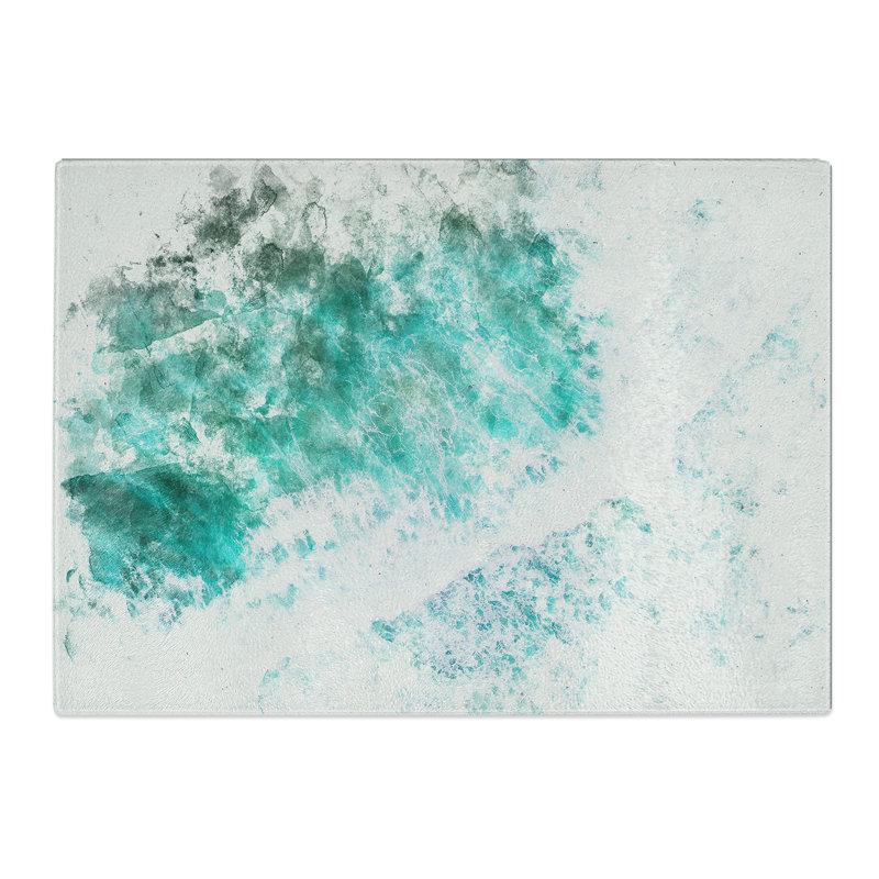 Tempered Glass Patterns of the Ocean in Brazil Chopping Board, 20 cm x 28.5 cm