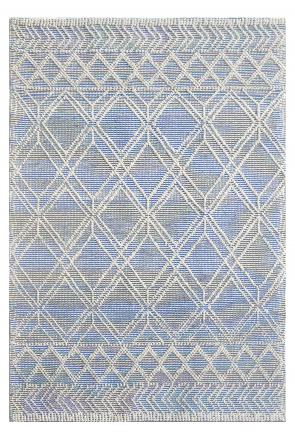 Foundry Select Blue Ivory Tribal Geometric Pattern Area Rug | Wayfair