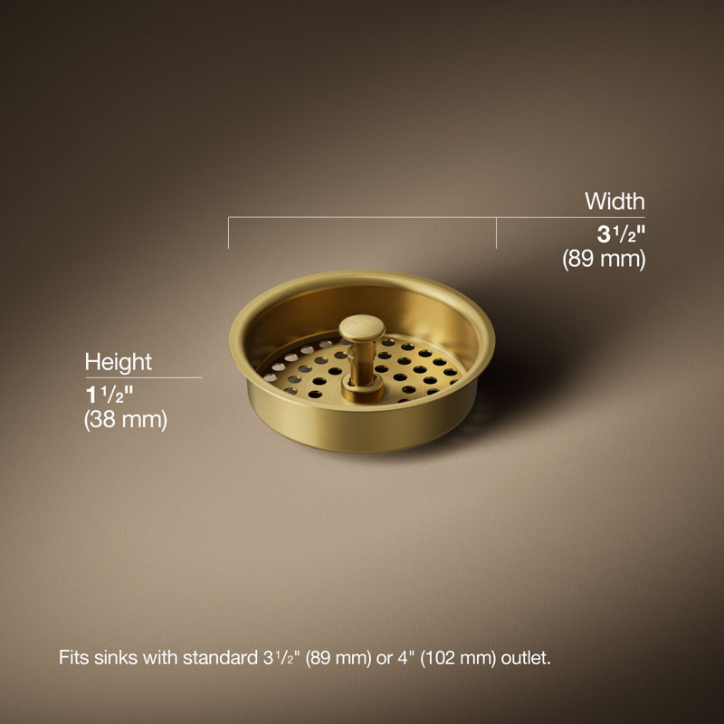 Duostrainer Basket Strainer, Vibrant Brushed Moderne Brass