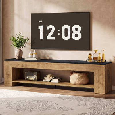 Farmhouse TV Stand Fits TVs up to 75",  Entertainment Center with Storage Shelf